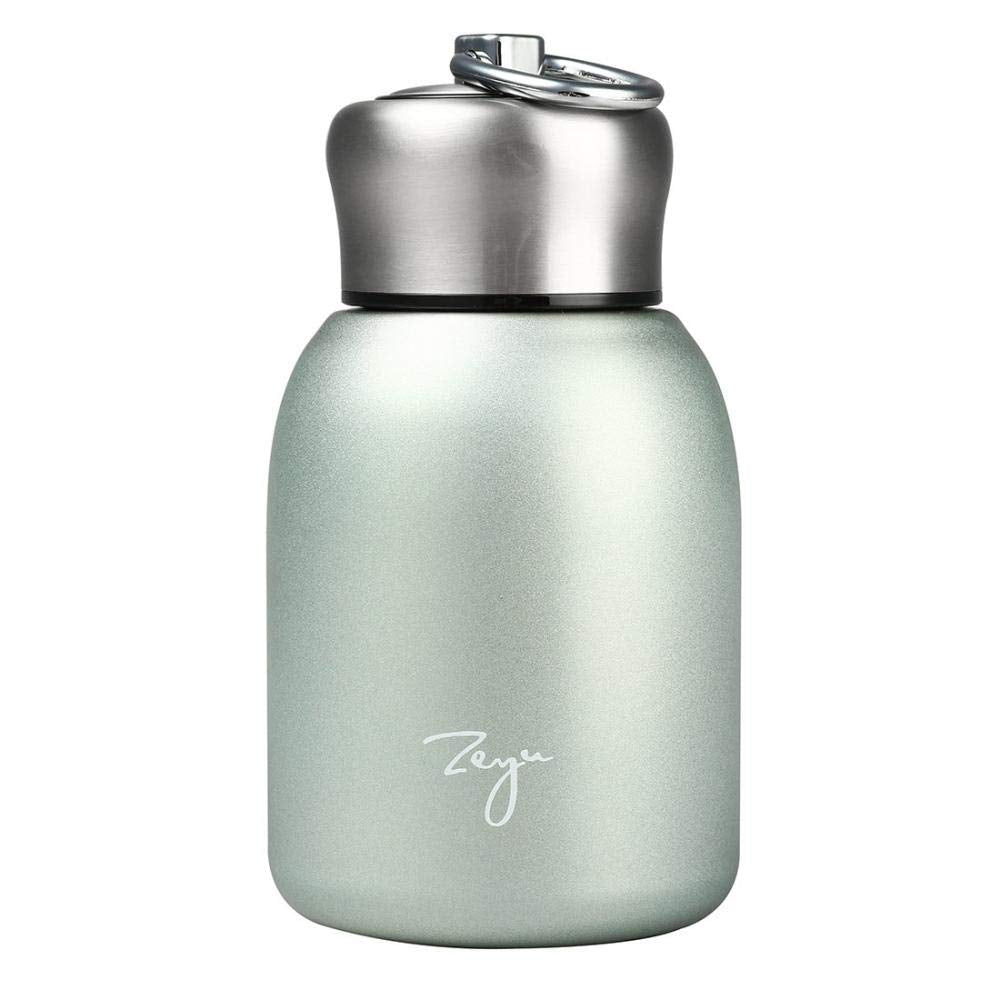 Mini Vacuum Insulated Water Bottle,Mini Water Bottles,9 oz Vacuum Bottle with Leakproof Stainless Water for Coffee Hot and Cold Drink,Portable Sport (Silver)