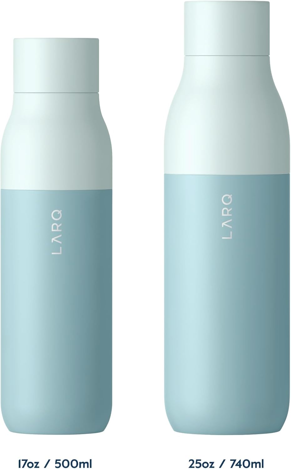 LARQ Bottle PureVis 17 oz - Self-Cleaning and Insulated Stainless Steel Water Bottle with UV Water Purifier and Award-winning Design | Reusable & Travel Friendly, Seaside Mint