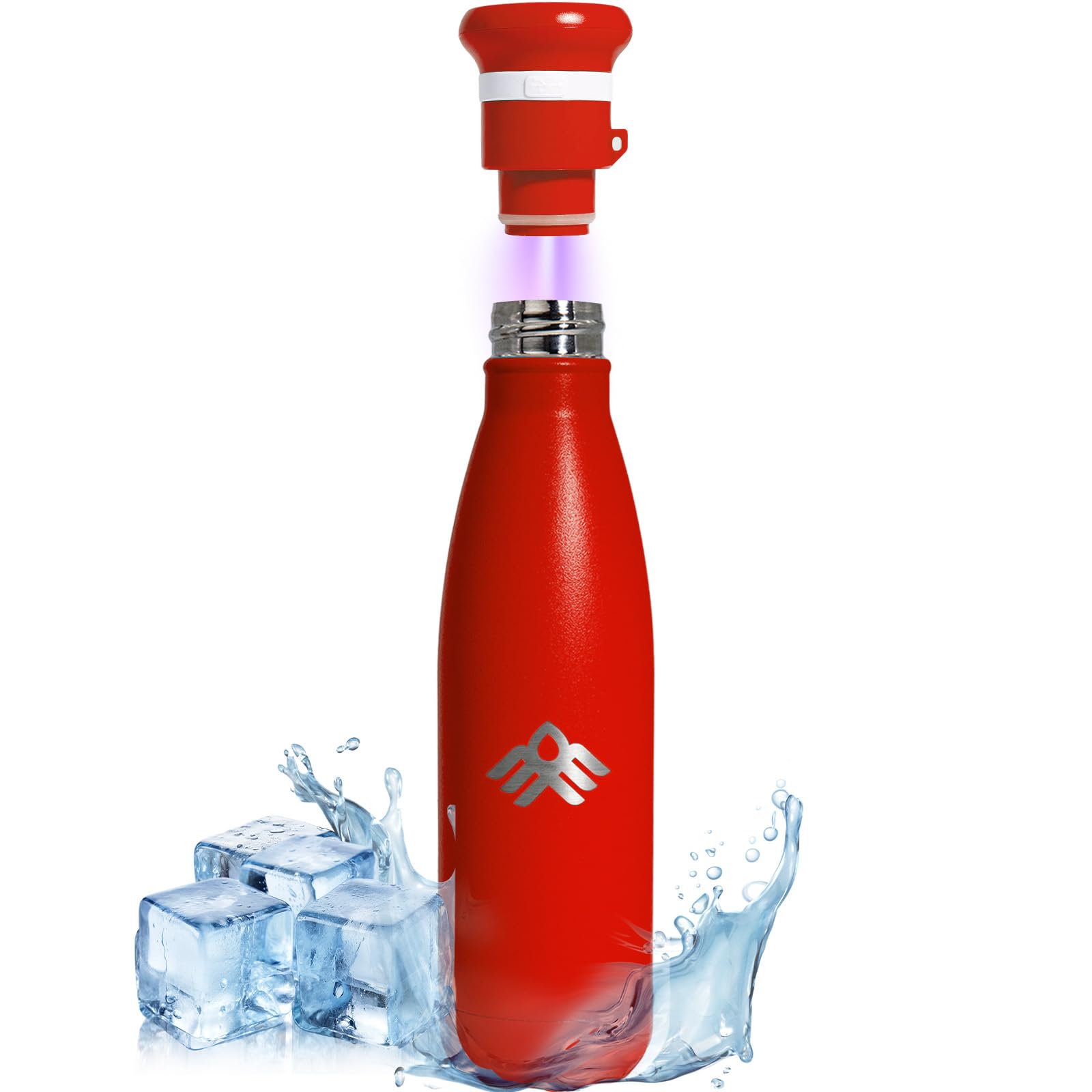 27oz Smart Self Cleaning Water Large Bottle Artic 304 Stainless Steel Insulated Light Purifying Bottle LED + Activated-Carbon Filter USB-C Rechargeable BPA-Free for Outdoor & Sports