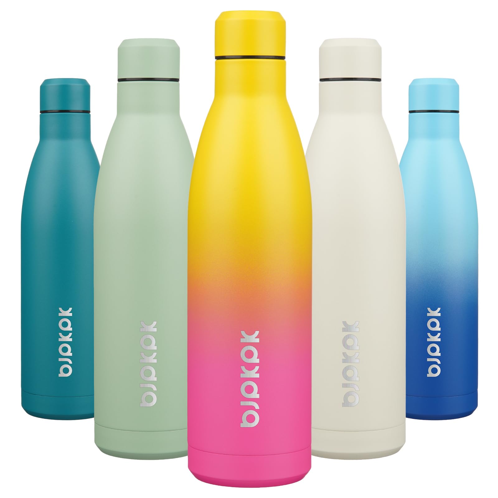 BJPKPK 12oz Water Bottles Stainless Steel Double Wall Vacuum Insulated Small Water Bottles for Travel,Deep Grey