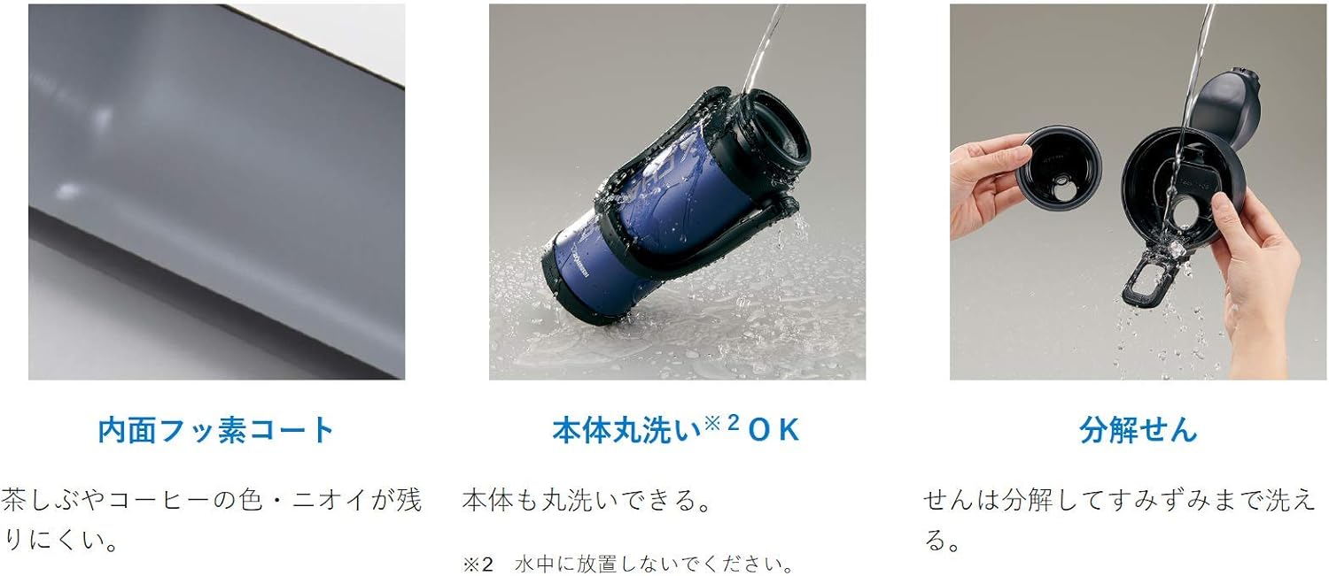 Zojirushi SD-BD20-AD Zojirushi Water Bottle, Direct Drinking, Sports Type, Stainless Steel Jug Bottle, 0.7 gal (2.06 L), Navy