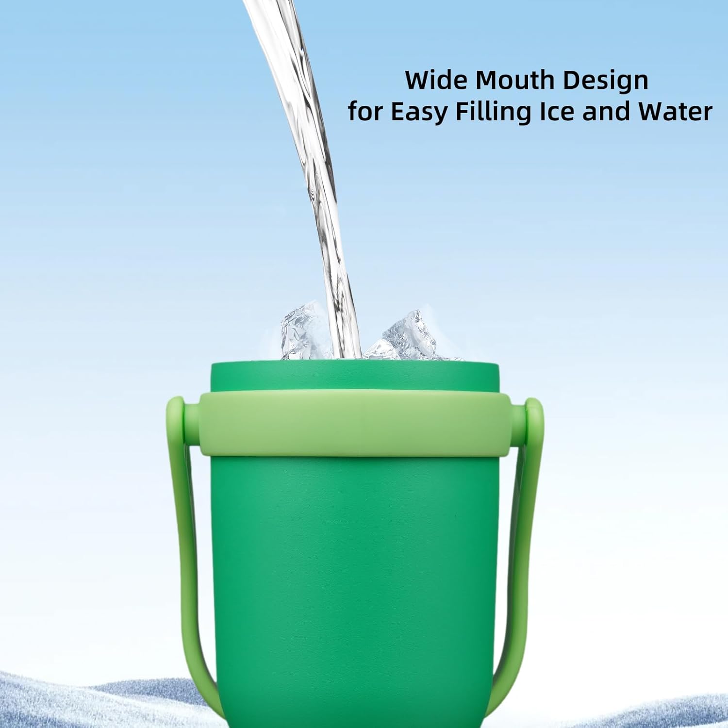 BJPKPK 40 OZ Insulated Travel Tumbler with Handle and Straw, Stainless Steel Water Bottle, Double Wall Vacuum Insulated Mug, for Work, Car, Travel, Olive Green