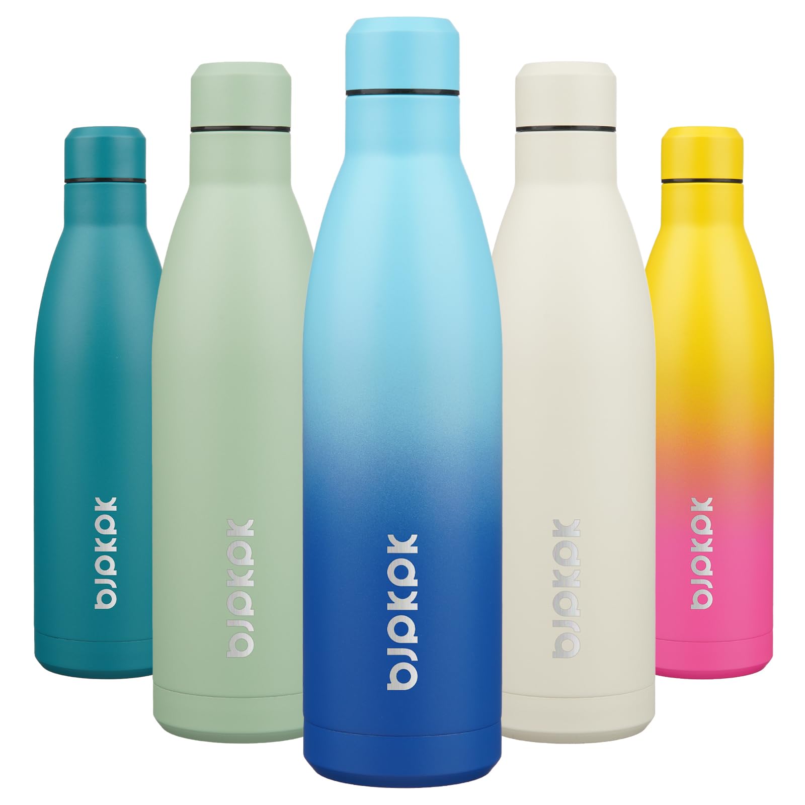 BJPKPK 12oz Water Bottles Stainless Steel Double Wall Vacuum Insulated Small Water Bottles for Travel,Deep Grey