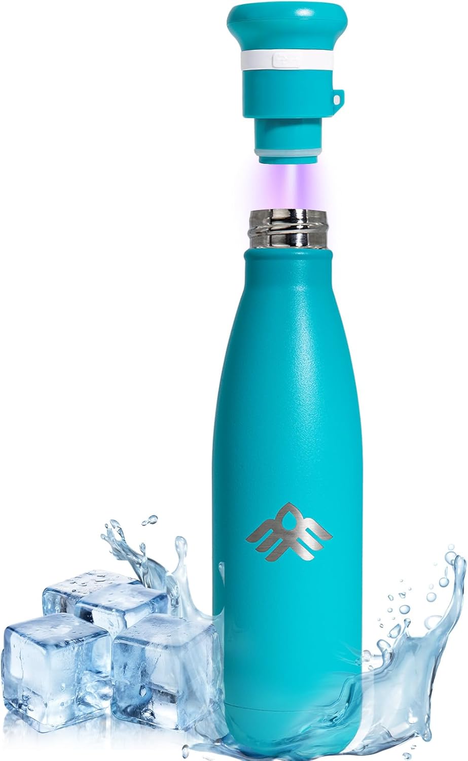 27oz Smart Self Cleaning Water Large Bottle Artic 304 Stainless Steel Insulated Light Purifying Bottle LED + Activated-Carbon Filter USB-C Rechargeable BPA-Free for Outdoor & Sports