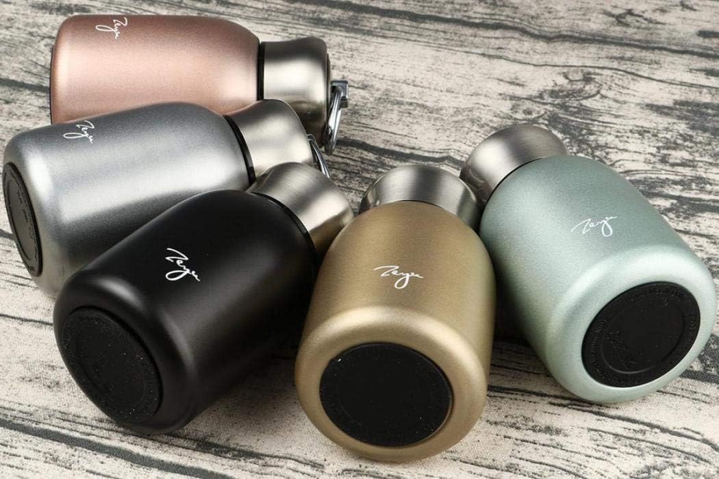 Mini Vacuum Insulated Water Bottle,Mini Water Bottles,9 oz Vacuum Bottle with Leakproof Stainless Water for Coffee Hot and Cold Drink,Portable Sport (Silver)