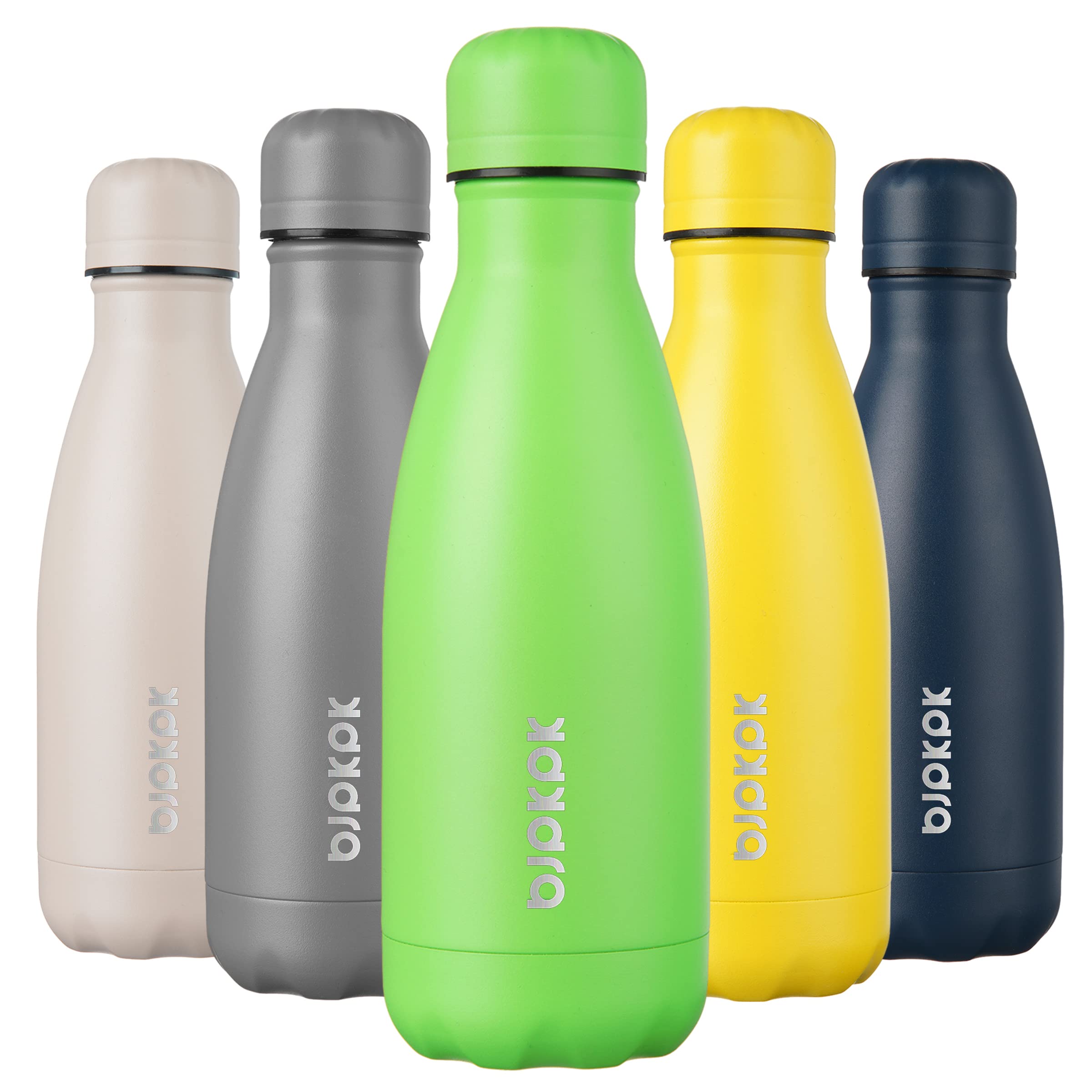 BJPKPK 12oz Water Bottles Stainless Steel Double Wall Vacuum Insulated Small Water Bottles for Travel,Lake Blue