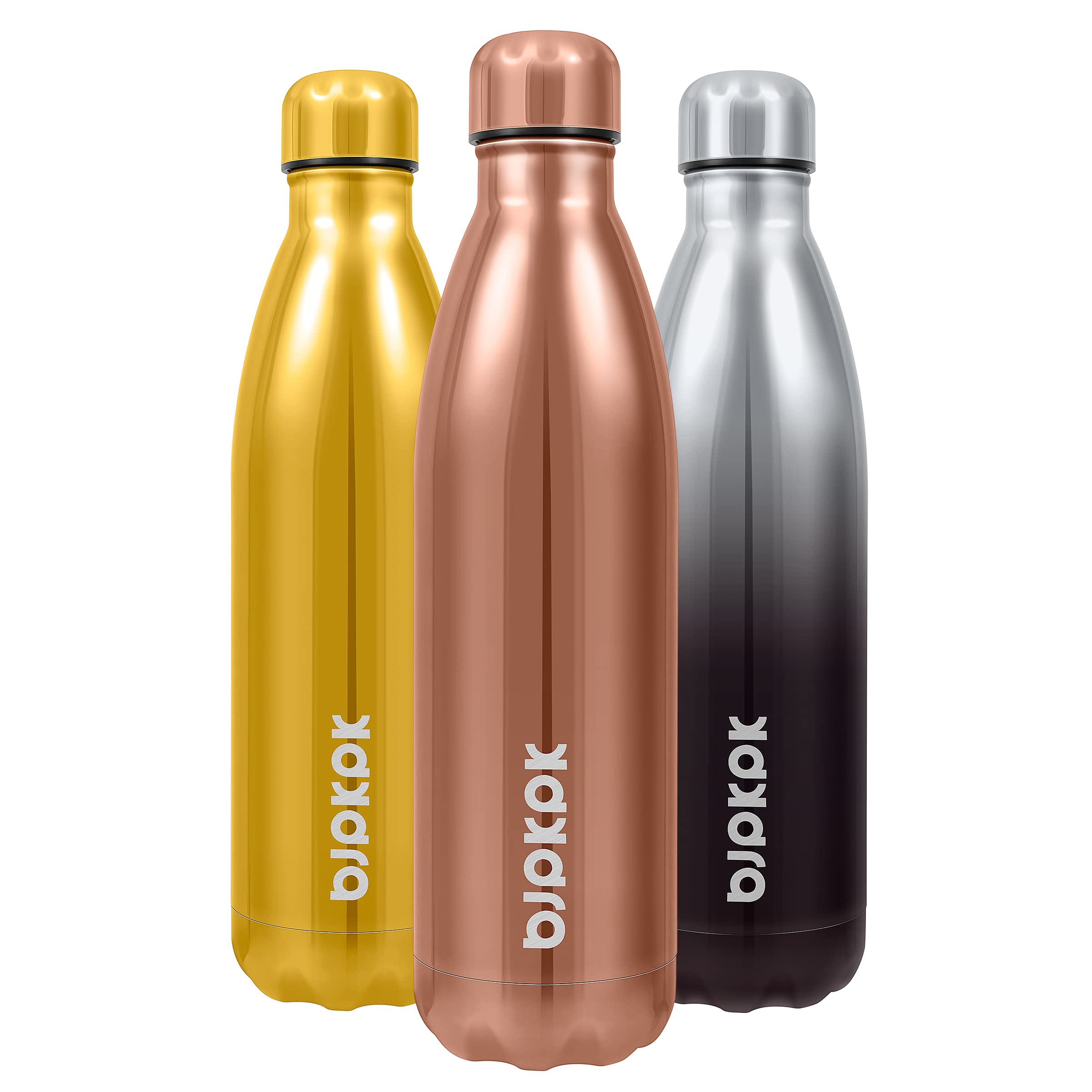 BJPKPK 12oz Water Bottles Stainless Steel Double Wall Vacuum Insulated Small Water Bottles for Travel,Deep Grey