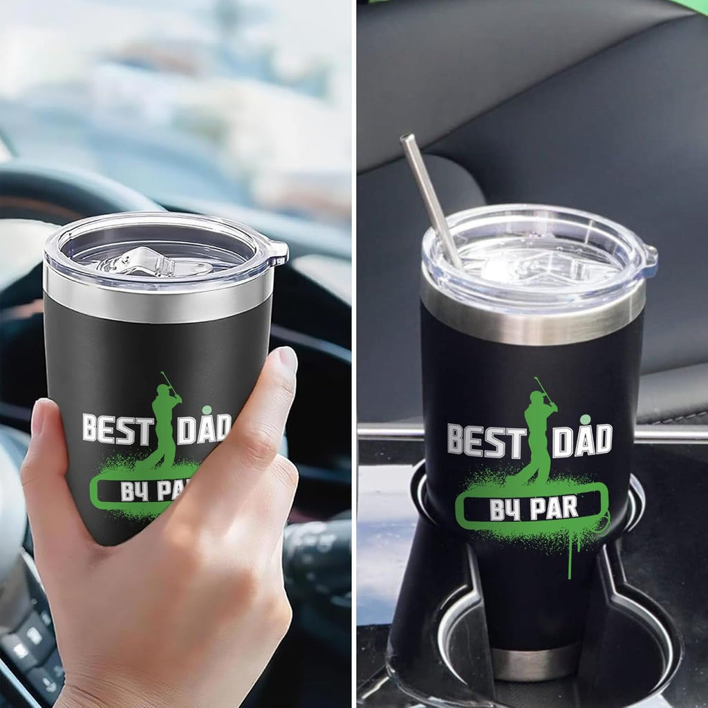Golf Gifts for Dad from Daughter Son, Golf Dad Father's Day Christmas Birthday Gifts for Men, 20oz Stainless Steel Double Wall Vacuum Insulated Tumbler with Lid Straws