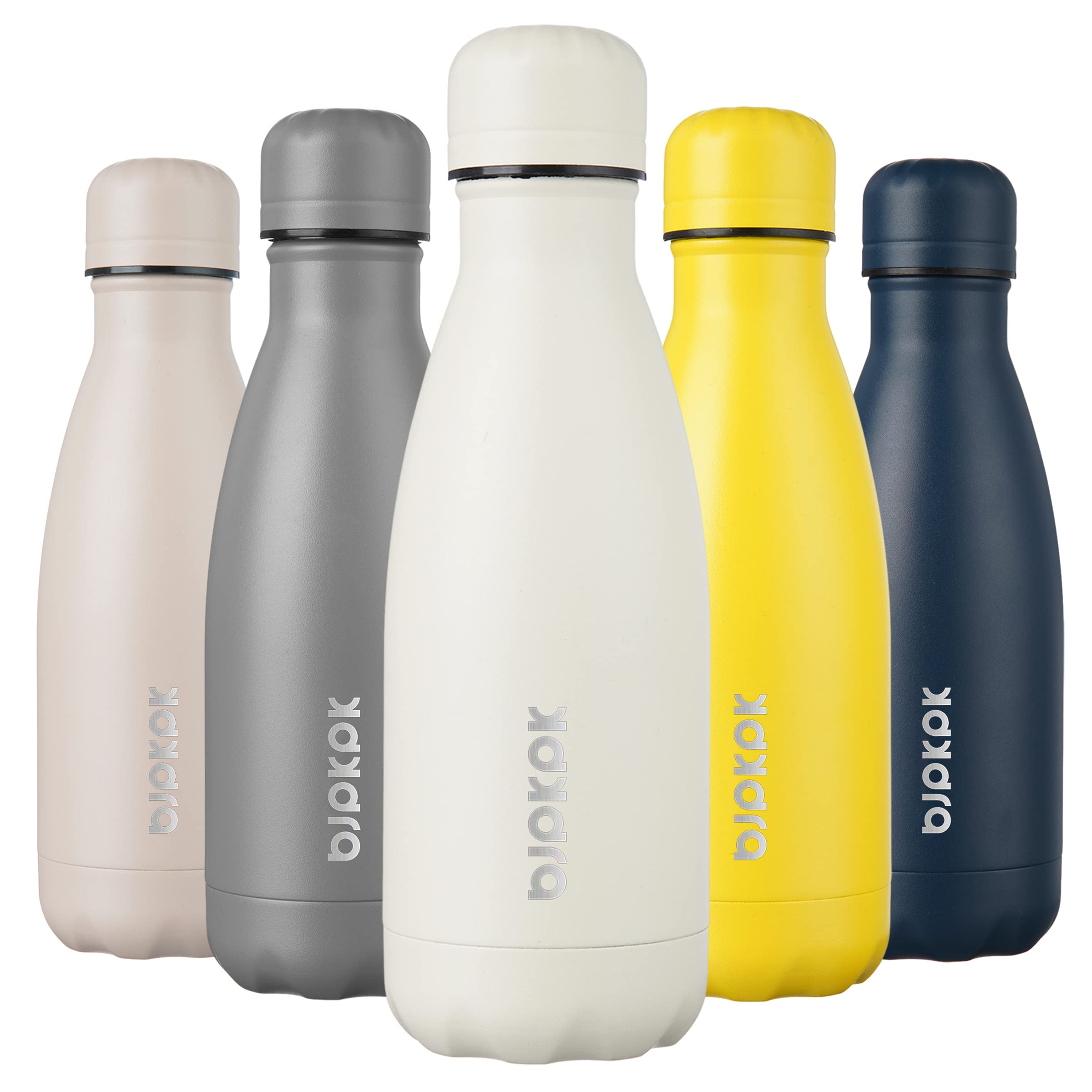 BJPKPK 12oz Water Bottles Stainless Steel Double Wall Vacuum Insulated Small Water Bottles for Travel,Lake Blue