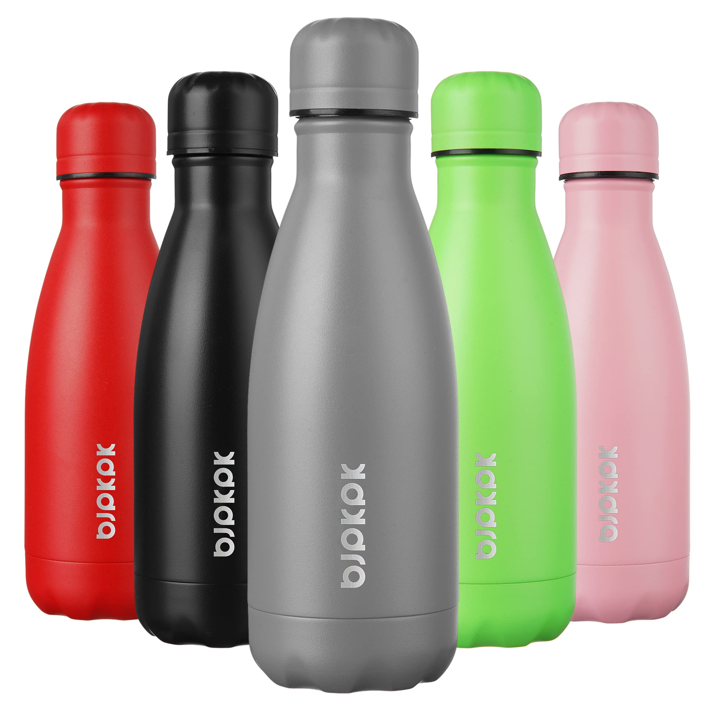 BJPKPK 12oz Water Bottles Stainless Steel Double Wall Vacuum Insulated Small Water Bottles for Travel,Lake Blue