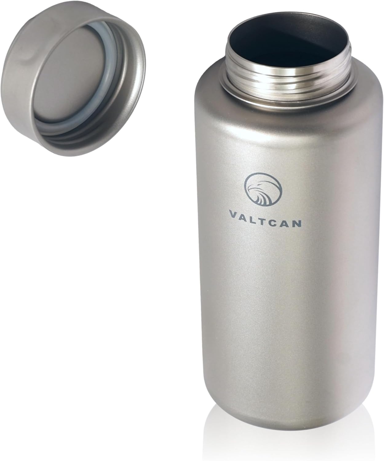 Valtcan Titanium Water Bottle EndurePro 1000ml 34oz 219 Grams Ultralight Pot Wide Mouth Sports Hiking and Camping Trail Heatable on Open Flames for Gym Workout 1.1 Quart