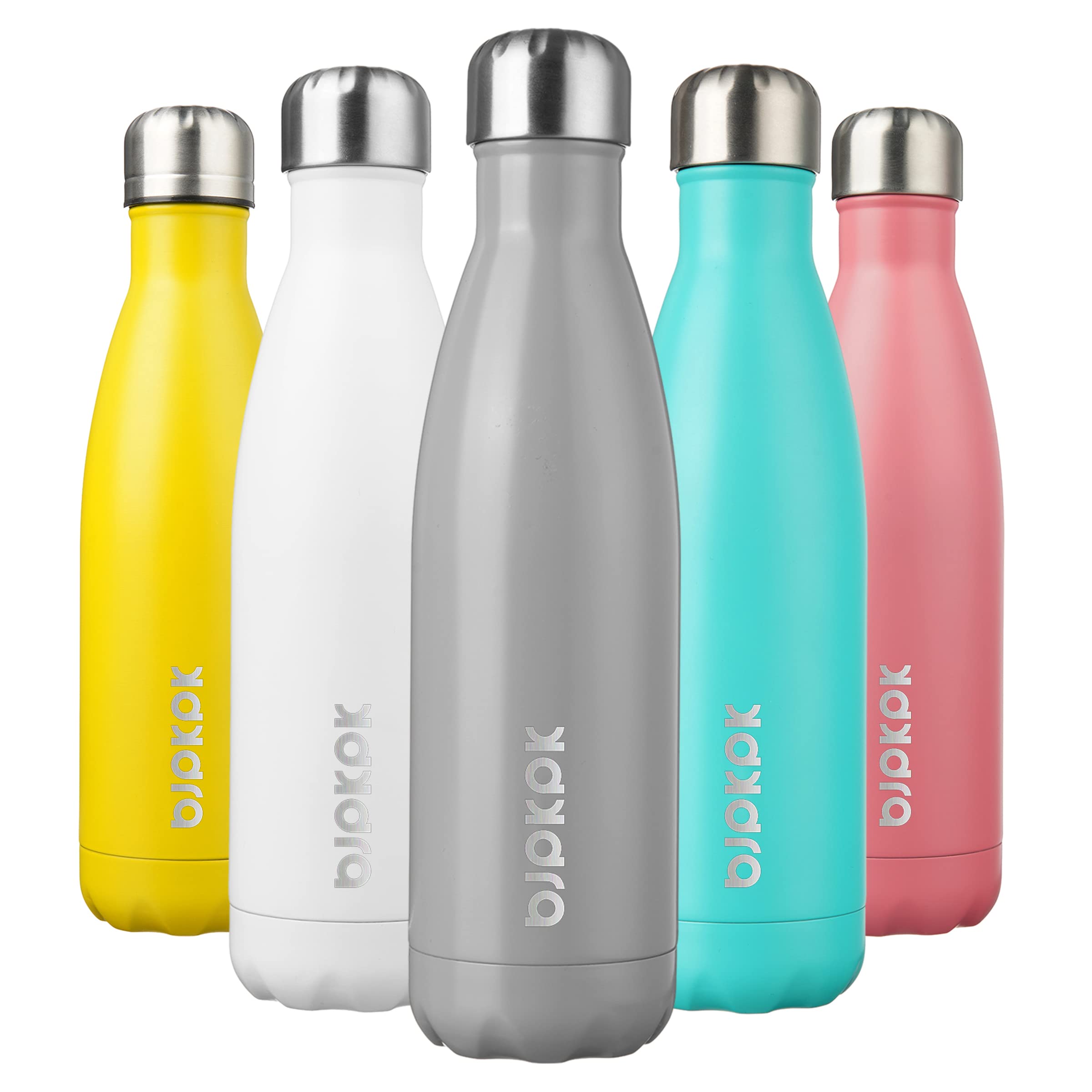 BJPKPK 12oz Water Bottles Stainless Steel Double Wall Vacuum Insulated Small Water Bottles for Travel,Deep Grey
