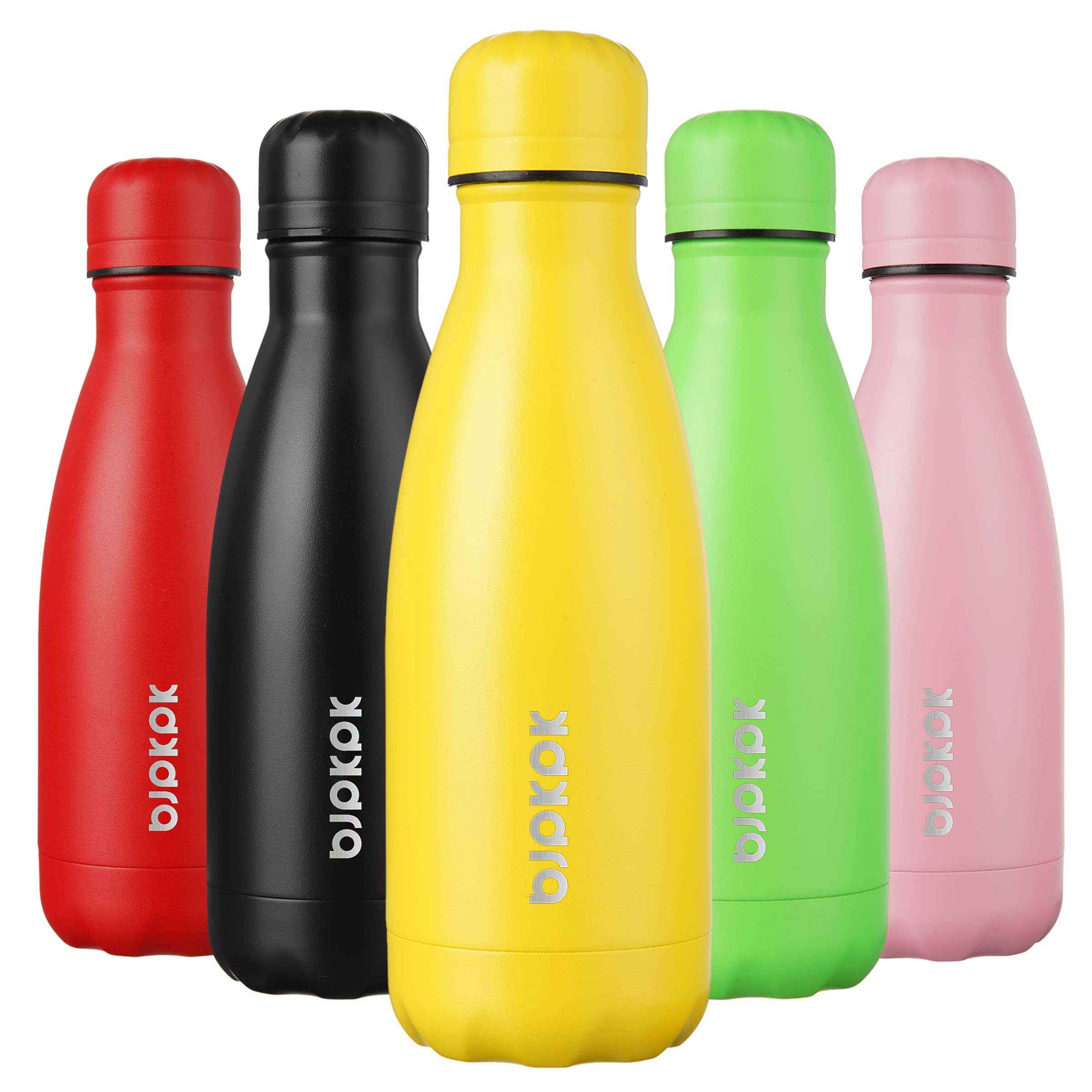 BJPKPK 12oz Water Bottles Stainless Steel Double Wall Vacuum Insulated Small Water Bottles for Travel,Lake Blue