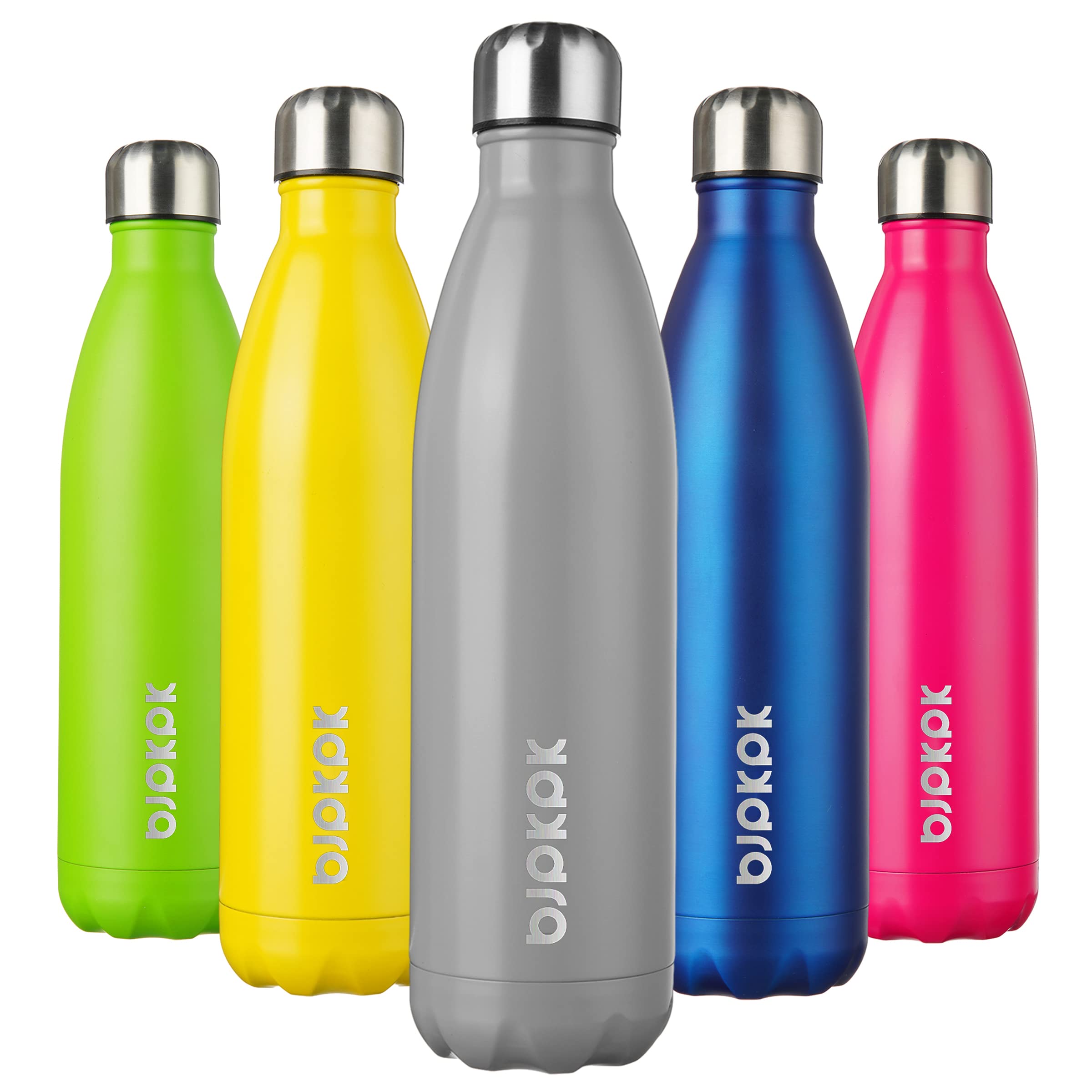 BJPKPK 12oz Water Bottles Stainless Steel Double Wall Vacuum Insulated Small Water Bottles for Travel,Lake Blue