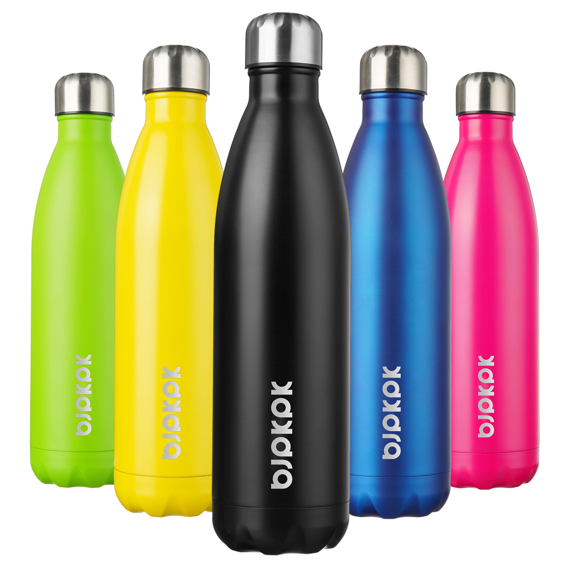 BJPKPK 12oz Water Bottles Stainless Steel Double Wall Vacuum Insulated Small Water Bottles for Travel,Lake Blue
