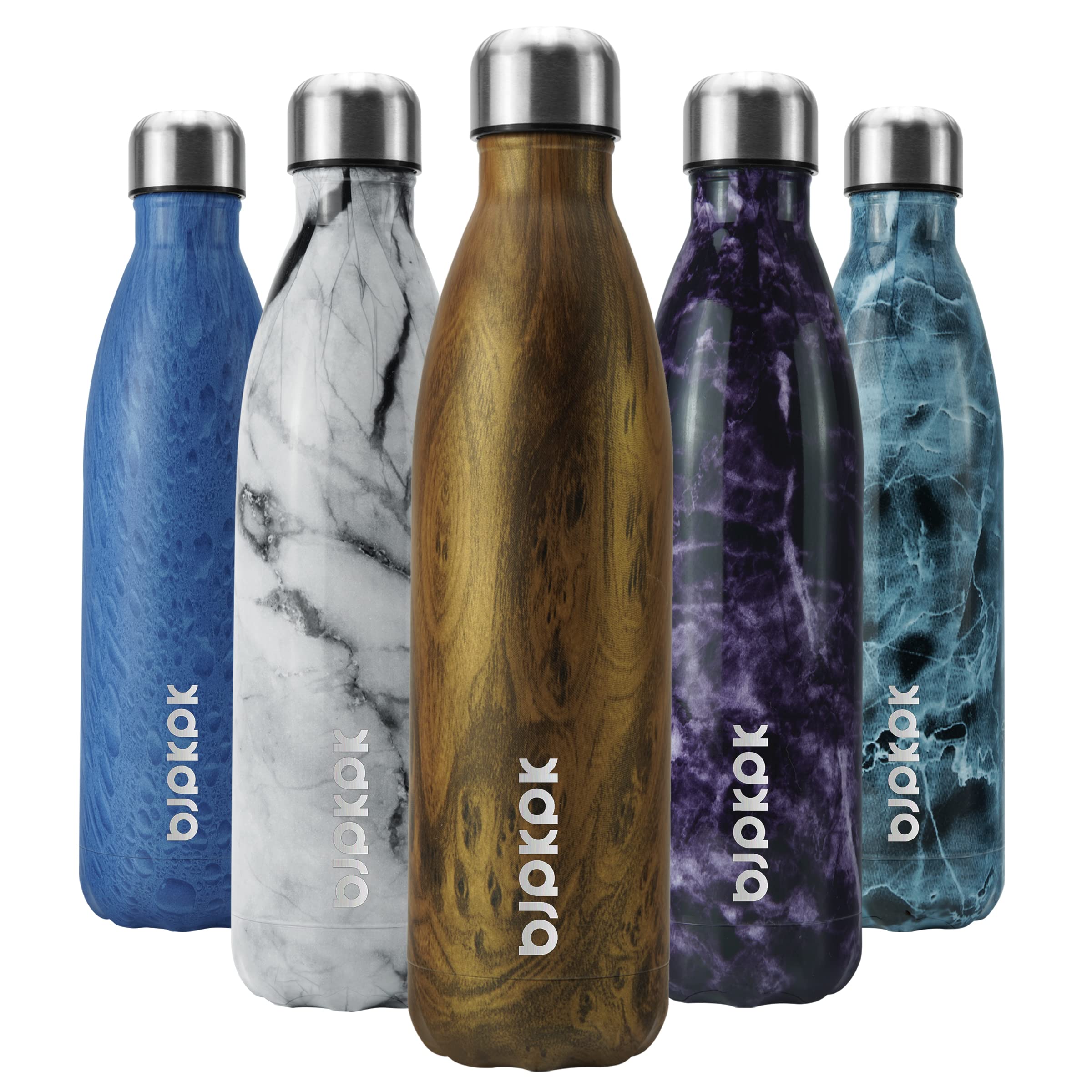 BJPKPK 25oz Insulated Stainless Steel Water Bottles Reusable Metal Travel Sports Water Bottle Keep Cold and Hot,Elegant Green