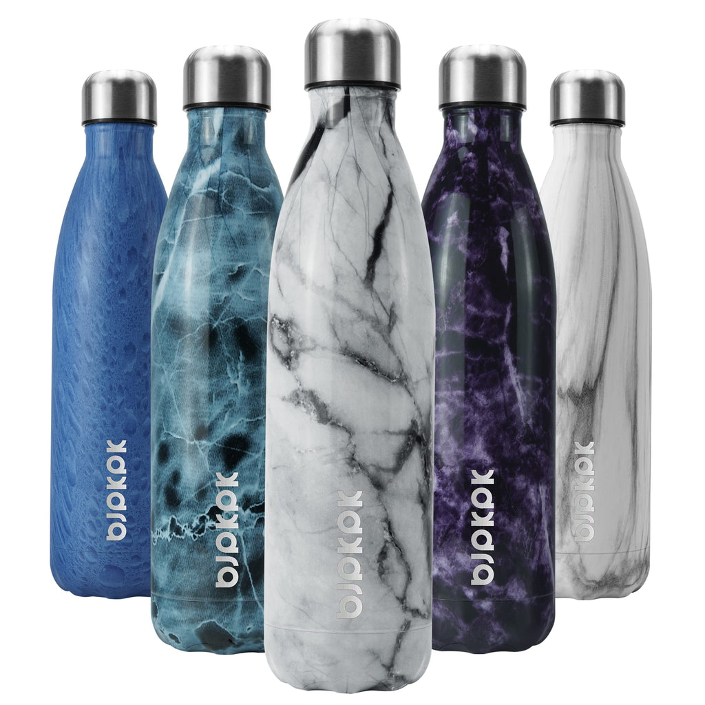 BJPKPK 25oz Insulated Stainless Steel Water Bottles Reusable Metal Travel Sports Water Bottle Keep Cold and Hot,Elegant Green