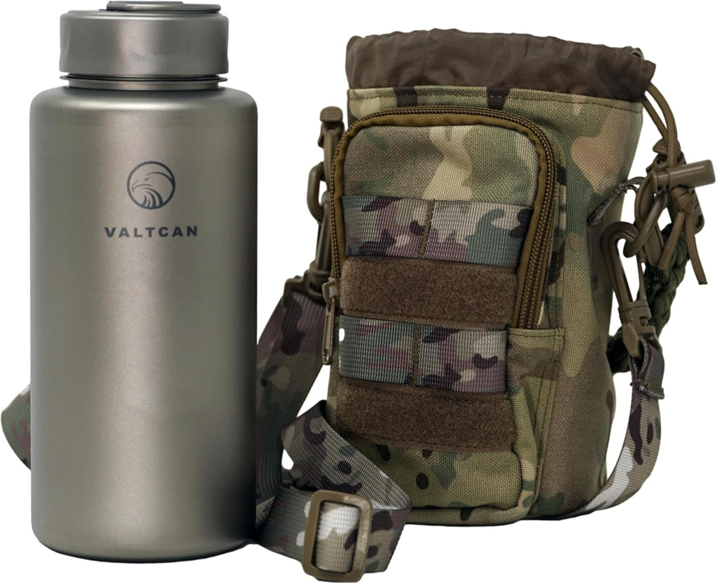 Valtcan Titanium Water Bottle EndurePro 1000ml 34oz 219 Grams Ultralight Pot Wide Mouth Sports Hiking and Camping Trail Heatable on Open Flames for Gym Workout 1.1 Quart