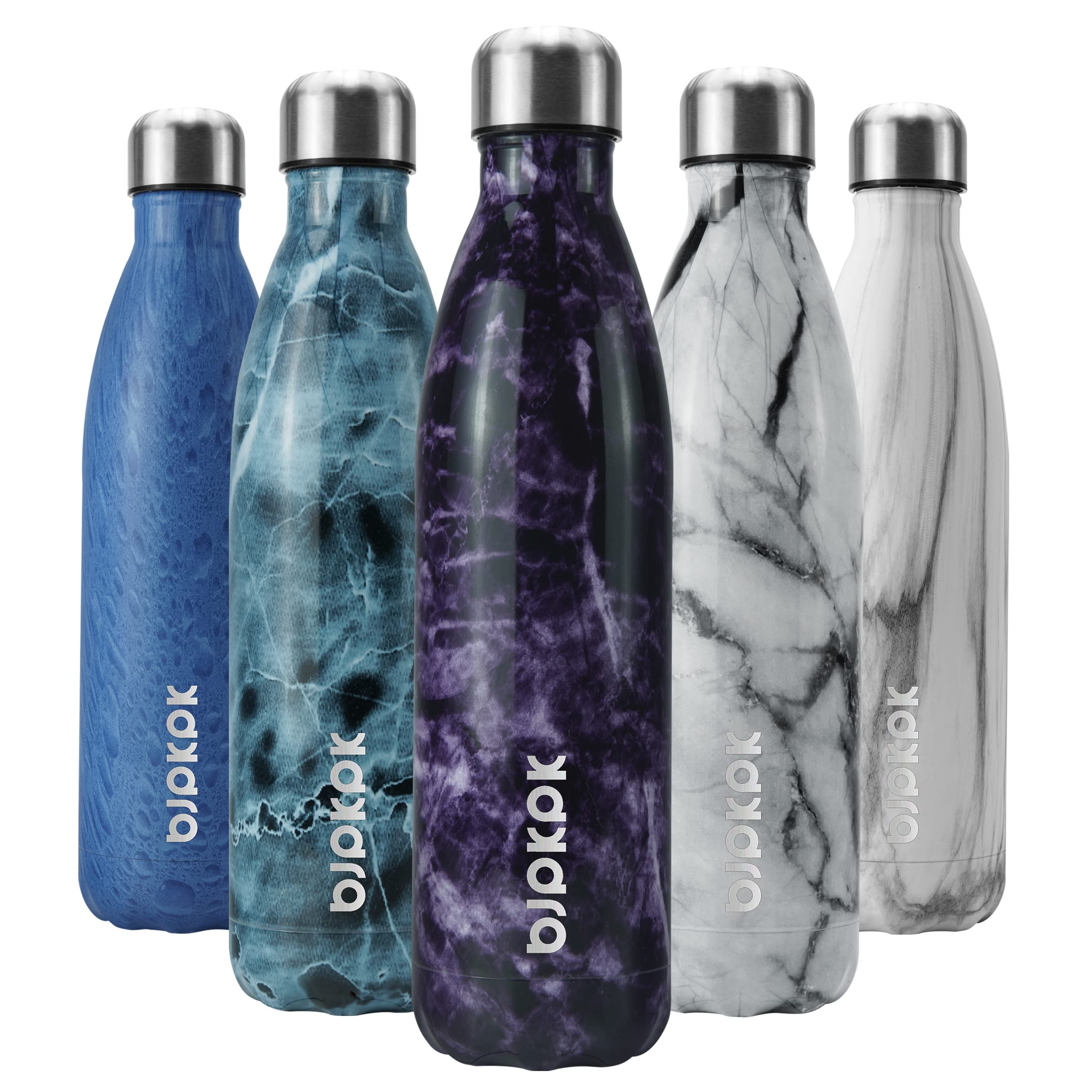 BJPKPK 25oz Insulated Stainless Steel Water Bottles Reusable Metal Travel Sports Water Bottle Keep Cold and Hot,Elegant Green