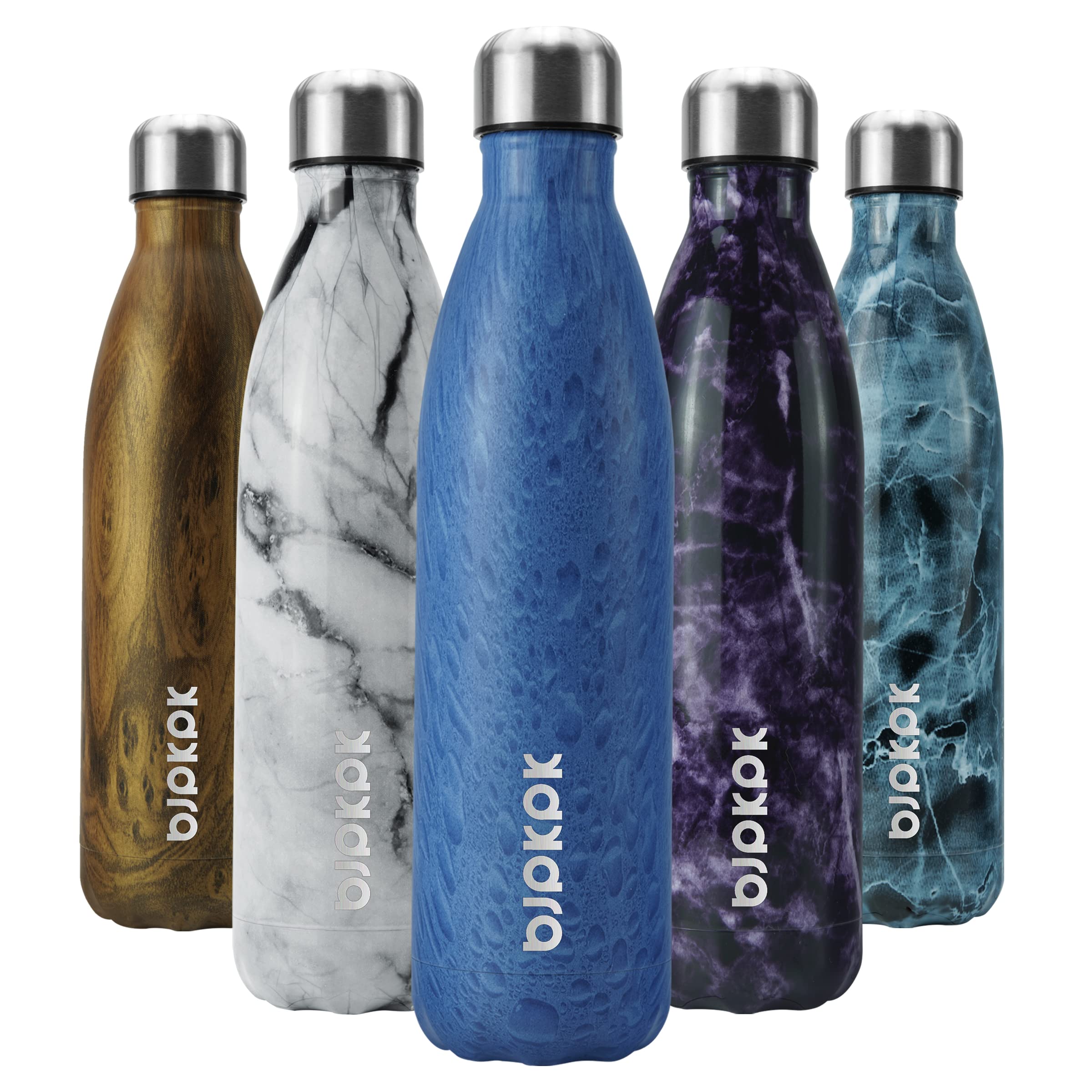 BJPKPK 25oz Insulated Stainless Steel Water Bottles Reusable Metal Travel Sports Water Bottle Keep Cold and Hot,Elegant Green