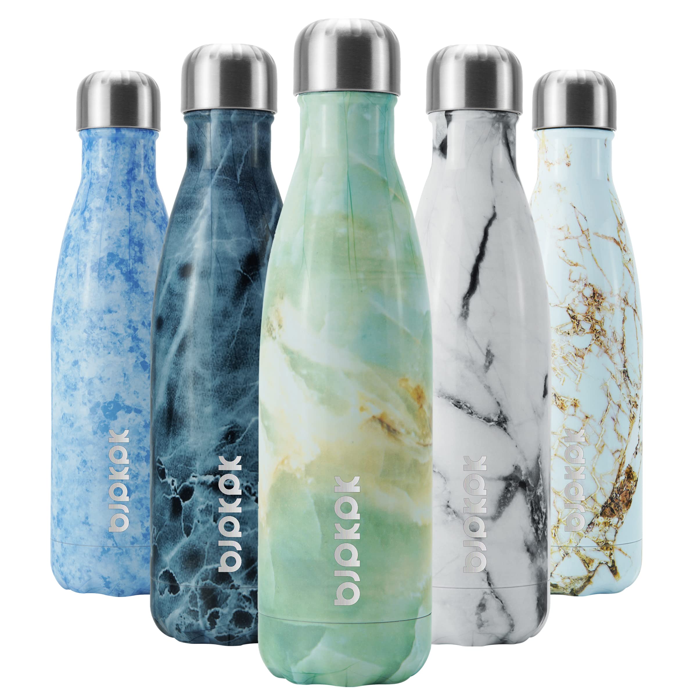 BJPKPK 25oz Insulated Stainless Steel Water Bottles Reusable Metal Travel Sports Water Bottle Keep Cold and Hot,Elegant Green